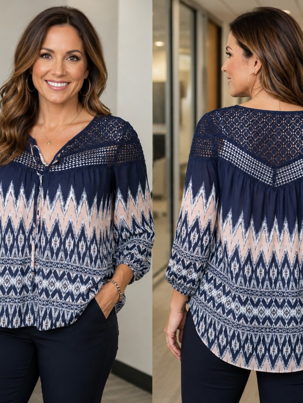Jolt High Low Chevron Tunic